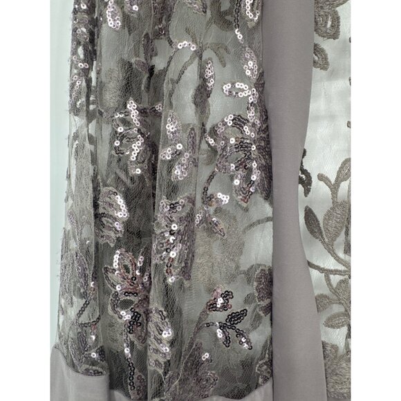 R&M Richards Womens Sequin  Sheer Lace Jacket shrug size18W plus Gray new - Picture 5 of 6